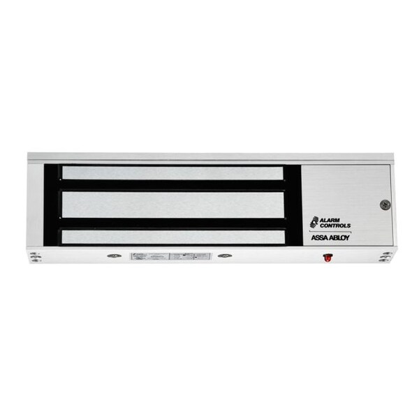 Single Door 600 Pound Magnetic Lock; 12VDC / 24VDC with LED Light Clear Anodized Aluminum
